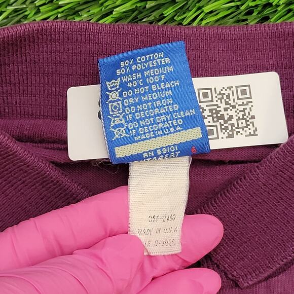 Vintage 80s Ocean-Pacific Polo Shirt Small 17x27 Purple - Picture 7 of 12